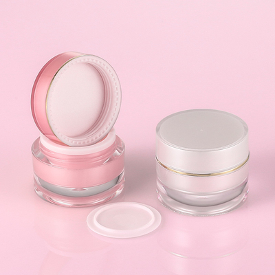 creme de cara cosmético plástico de 10g 20g 30g que empacota frascos vazios do animal de estimação redondo cor-de-rosa