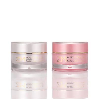 O frasco de creme de empacotamento Skincare da manteiga luxuosa cor-de-rosa do corpo esfrega com ouro Rim Cosmetic Container do tampão de parafuso
