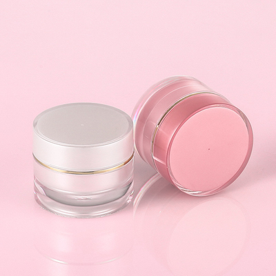 creme de cara cosmético plástico de 10g 20g 30g que empacota frascos vazios do animal de estimação redondo cor-de-rosa