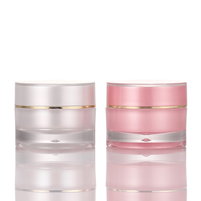 O frasco de creme de empacotamento Skincare da manteiga luxuosa cor-de-rosa do corpo esfrega com ouro Rim Cosmetic Container do tampão de parafuso