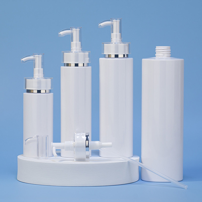 O chuveiro vazio redondo branco luxuoso do condicionador de 250ml 500ml coagula a garrafa do champô do Hdpe do ouro do empacotamento plástico