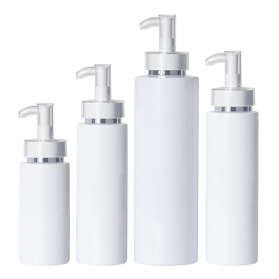 O chuveiro vazio redondo branco luxuoso do condicionador de 250ml 500ml coagula a garrafa do champô do Hdpe do ouro do empacotamento plástico