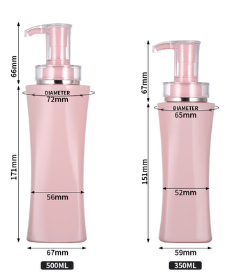 350ml vazio da loção luxuosa do corpo de 500 Ml garrafas de empacotamento do champô do rosa do recipiente do gel do chuveiro