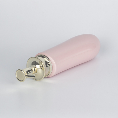 Garrafa cor-de-rosa de empacotamento cosmética do champô do aperto 500ml do animal de estimação do limpador líquido vazio da bomba do ouro