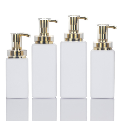 Garrafa plástica de empacotamento vazia do champô do cosmético luxuoso mal ventilado biodegradável do quadrado de 300ml 400ml 500ml