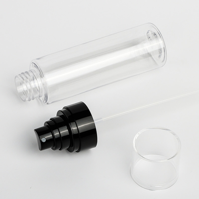 garrafa plástica clara vazia do pulverizador 100ml, garrafa cilíndrica do pulverizador para cosméticos