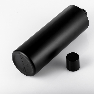 Garrafa 100ml plástica geada com material plástico preto do PE do tampão de parafuso