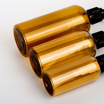 Recipientes plásticos vazios dos cosméticos de 200ml 300ml que empacotam Amber Shampoo Lotion Pump Bottle luxuosa