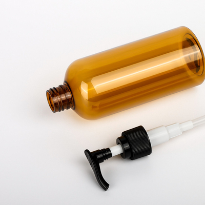 Recipientes plásticos vazios dos cosméticos de 200ml 300ml que empacotam Amber Shampoo Lotion Pump Bottle luxuosa