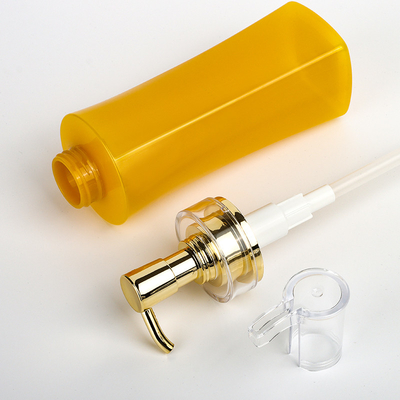 Do costume branco plástico luxuoso feito sob encomenda da manteiga 350ml do corpo do ouro garrafas de empacotamento cosméticas vazias da loção do champô