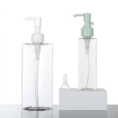champô de empacotamento do recipiente do óleo 180ml claro e garrafa quadrada 200ml plástico da bomba da loção do grupo do condicionador