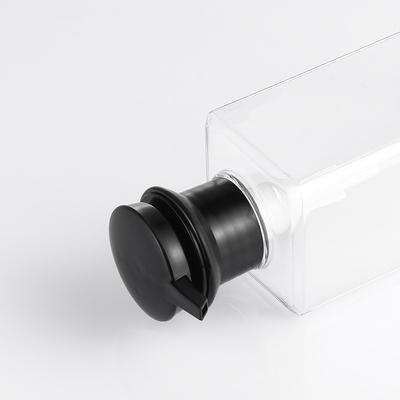 Garrafa luxuosa transparente PETG 350ML material plástico da bomba da loção