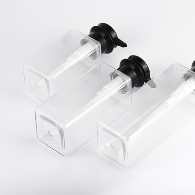 Garrafa luxuosa transparente PETG 350ML material plástico da bomba da loção