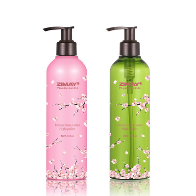garrafa cosmética da loção do círculo, garrafas vazias verdes 300ML da loção do corpo de 54mm
