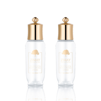 A garrafa vazia geada do curso do ouro ajustou a capacidade 30ml para o tonalizador