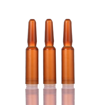 Amber Plastic Serum Vials Ampoule para a capacidade cosmética da essência 1ml
