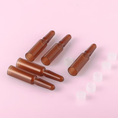 Amber Plastic Serum Vials Ampoule para a capacidade cosmética da essência 1ml