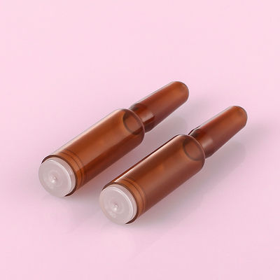 Amber Plastic Serum Vials Ampoule para a capacidade cosmética da essência 1ml