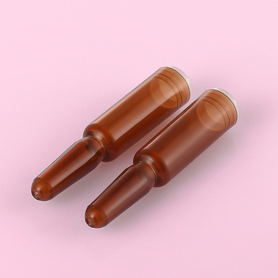 Amber Plastic Serum Vials Ampoule para a capacidade cosmética da essência 1ml