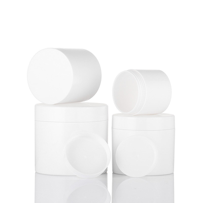 Frascos cosméticos vazios plásticos de 4 onças com tampas Amber Color Wide Mouth