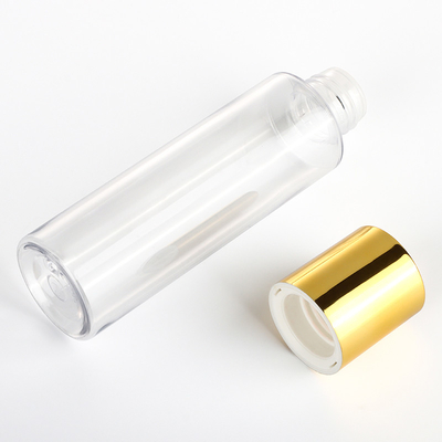 Garrafa de tonalizador vazia cosmética plástica da loção dos recipientes 120ML 150ML da tampa do ouro