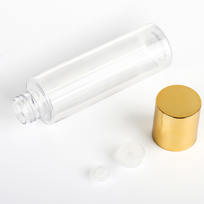 Garrafa de tonalizador vazia cosmética plástica da loção dos recipientes 120ML 150ML da tampa do ouro